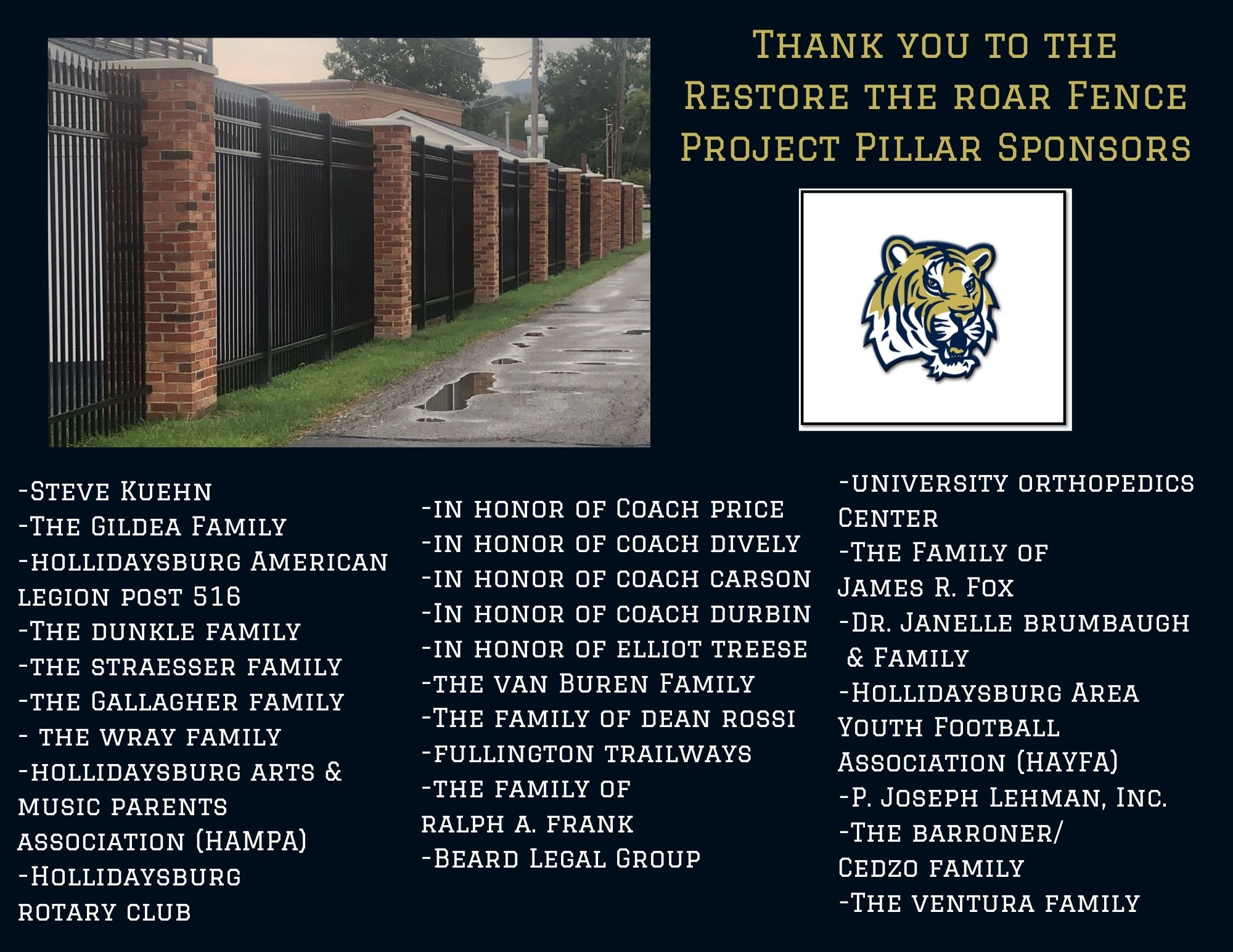 Fence Project Pillar Sponsors